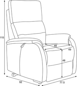 Polohovacie kreslo béžové, elektrické TV-L8904 LAN3