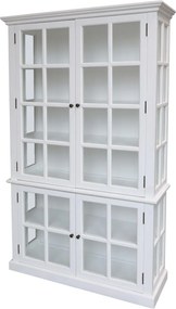 Biela antik drevená skriňa / vitrína s policami Frances - 120*40*196cm