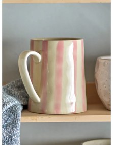 Bielo-ružový hrnček z kameniny 440 ml Begonia – Bloomingville