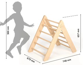Piklerovej trojuholník nelakovaný a obojstranná doska 120 cm