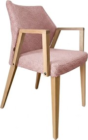 Čalúnené polo-kreslo ZORA s dubovými nohami a podrúčkami, 56x60x87 cm Catch-Me20