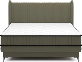 Manželská posteľ 160cm Dalmo (rošt/úl. priestor) (zelená/čierna)