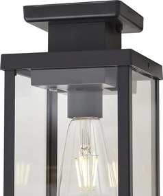 Moderné vonkajšie stropné svietidlo čierne s pohybovým senzorom IP44 - Rotterdam