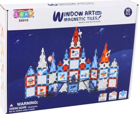 LEAN Toys Vesmírne okno Magnetické stavebné bloky 90 el.