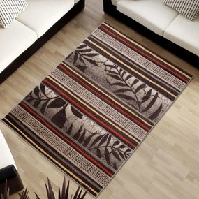 Koberec Sumatra H093dD Carving Leaves Dark Brown