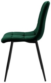 Jedálenská stolička DENVER zamatová, čierna / tmavozelená