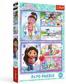 34438 TREFL Detské puzzle 2v1 - Gábinin kúzelný domček - 2x70dielikov