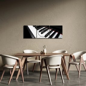 Obraz klávesov piána (s hodinami) (90x30 cm)