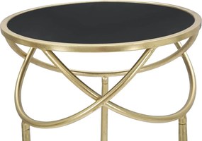 Príručný stolík Ring 40 cm čierno-zlatý