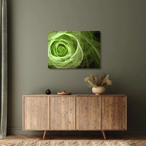 Sklenený obraz - Abstraktné ruže zelená (70x50 cm)