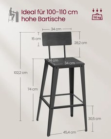 Set dvoch barových stoličiek LBC078B02 (2 ks)