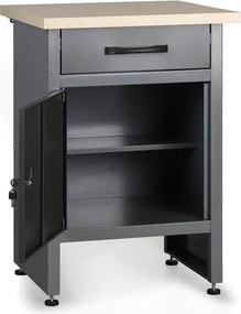 Pracovný stôl do dielne G1, 840 x 600 x 600 mm, 1 zásuvka, 1 skrinka