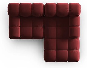 Červená zamatová rohová pohovka (pravý roh) Bellis – Micadoni Home