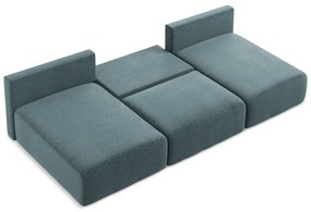 Tyrkysovomodrá rozkladacia/s úložným priestorom rohová pohovka Kalena – Makamii