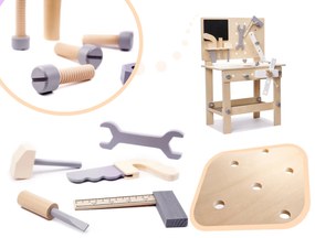 KIK Dřevěná dílna s nářadím na stole DIY set