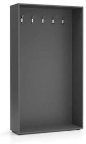 Šatníková stena BORDER, 5 háčikov, grafitová