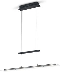 Čierne LED závesné svietidlo so skleneným tienidlom Milos – Trio