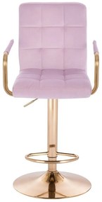 LuxuryForm DESIGN Barová stolička VERONA GOLD VELUR na zlatom tanieri - levanduľa