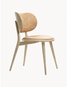 Kožená stolička's drevenými nohami Rock