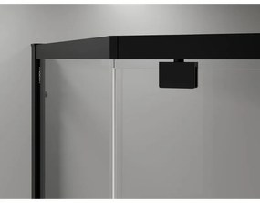 Mexen Exo, päťuholníkový sprchový kút s výklopnými dverami 100 x 100 cm, 6mm číre sklo, čierny profil, 812-100-100-70-00