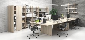 Stôl jednací SOLID + 2x prísed, 2400 x 1250 x 743 mm, dub prírodný