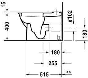 Duravit Darling New - Stojace kombi WC, 630x370 mm, biela 2138090000