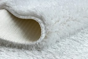 Kúpeľňový koberček SYNERGY glamour / lurex, biely kruh