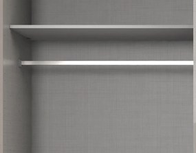 Šatníková skriňa so zrkadlami Düsseldorf, 225 cm, šedá sahara