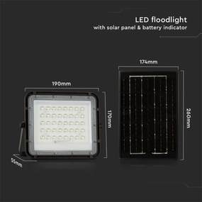 LED Vonkajší solárny reflektor LED/6W/3,2V IP65 4000K čierna + DO