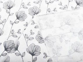 Biante Detský bavlnený záves Sandra SA-264 Tmavo sivé poľné kvety 130x160 cm