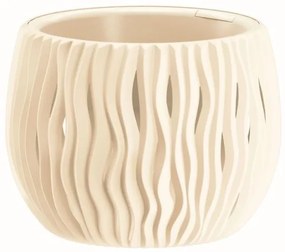 Prosperplast Okrúhly kvetináč Sandy krémový, varianta 18 cm