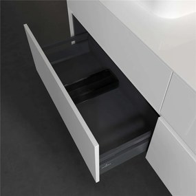 VILLEROY &amp; BOCH Collaro závesná skrinka pod umývadlo na dosku (umývadlo vľavo), 4 zásuvky, 1600 x 500 x 548 mm, Glossy White, C10500DH