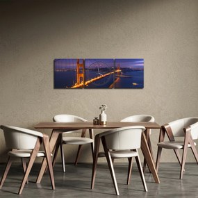 Obraz - Golden Gate Bridge (s hodinami) (90x30 cm)