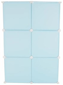Modrá detská modulárna skrinka s detským vzorom EDRIN