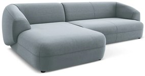 Svetlomodrá zamatová rohová pohovka (ľavý roh) Moana – Makamii