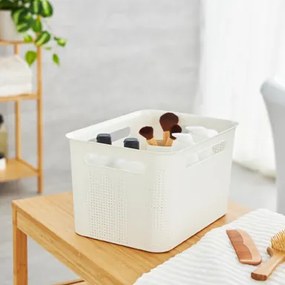Úložný box s rúčkami BRISEN 16 l, 36 x 26,2 x 21 cm, biely S vekom / Bez veka: Bez veka