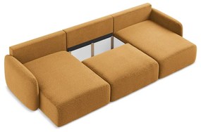 Oranžová rozkladacia/s úložným priestorom rohová pohovka Kalena – Makamii