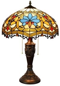 Tiffany stolná lampa Barokheart 119 Huizhou Oufu Lightin v.58xš.40,sklo/kov,40W