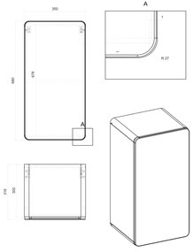 Kúpeľňová závesná skrinka BÁRA cosmos - nízka spodná