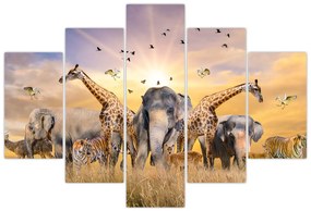 Obraz - Africké zvieratá (150x105 cm)