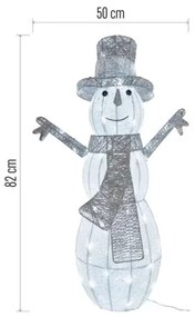 LED Vonkajšia vianočná dekorácia 80xLED/3,6W/230V IP44 82 cm snehuliak