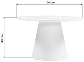 Konferenční stolek Margos 66 cm bílý/mramor II