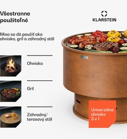 Blumfeldt Pompeji ohnisko s grilom | Ochrana proti iskrám | Odolné voči prevráteniu | Robustné | 60 cm