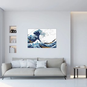Obraz - Japonská kresba, vlny (90x60 cm)