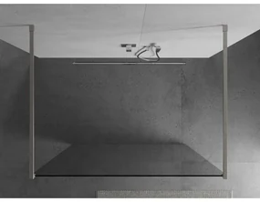 Mexen Kioto, sprchová zástena Walk-In 120 x 200 cm, 8mm číre sklo, brúsená oceľ profil,  800-120-002-97-00