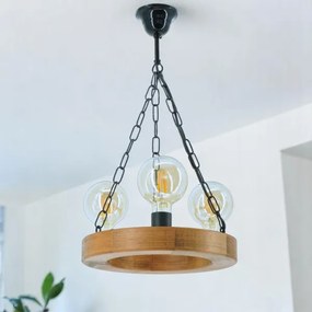 Luster na reťazi IOS 3xE27/60W/230V pr. 30 cm buk