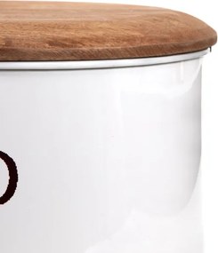 Chlebník CONTI sivý s drevenou pokrývkou 872339