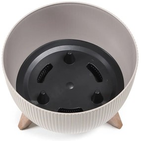 PLASTOVÝ KVETINÁČ ROSA LINEA ECO 15X24 CM KRÉMOVÁ