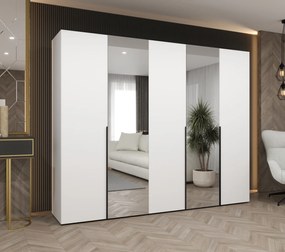 Šatníková skriňa 250 cm Alice 2 (biela + čierna). Akcia -20%. Vlastná spoľahlivá doprava až k Vám domov. 1126181