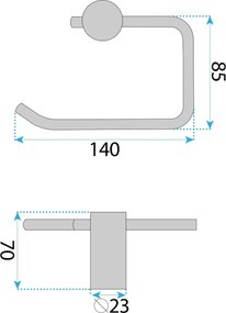 Rea Otto, nástenný držiak na toaletný papier A62309BRG, medená matná , REA-42019